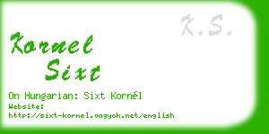 kornel sixt business card
